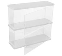 COHEALI Boîte D'exposition en Acrylique Blanc pour Figurines d'action Double Couche, Grosse Capacité, Affichage Transparent Pratique pour Collectionneurs