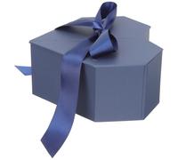 COHEALI Boîte Présent Forme Cœur en Papier et Polyester Couleur Bleu Trésor Format Plat pour Rangement Petits Objets Tirelire Argenté Liquide et Emballage Décoratif pour Anniversaire