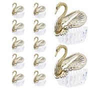 COHEALI Boîtes à Bonbons et Décorations Élégantes en Plastique de Mariage Cygne Style Européen, 12 Pièces, Multi-usages pour Occasions Festives