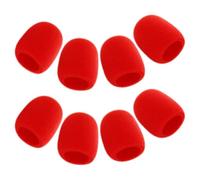 COHEALI Bonnette Anti-vent en Mousse pour Microphone Facile à Installer et Portable Lot de 8 Pièces Rouge pour Performances sur Scène et Ktv
