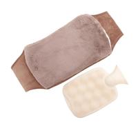COHEALI Bouillotte Pvc Khaki avec Ceinture Peluche pour Soulager Muscles et Stress, Capacité Deux Tiers, pour Bureau et Voyage, Set 1 Pièce