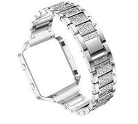 COHEALI Bracelet de Montre de Rechange avec Cadre, Bracelet de Montre en Métal, Compatible avec Fitbit Blaze Hr, Argenté, Confortable et Élégant