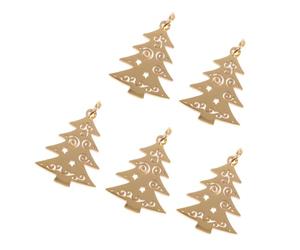 COHEALI Breloque Sapin de Noël en Acier Inoxydable pour Création de Bijoux | Argenté, Léger et Lisse, Finition sans Bavure, pour Collier, Partage Familial, Amis, Collègues