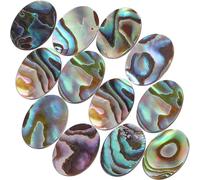COHEALI Breloques Plates en Coquille D’ormeau 10x14 Mm, Cabochons Décoratifs Ovales pour Création Bijoux Diy, 12 Pièces pour Boucles D’oreilles et Colliers Artisanaux