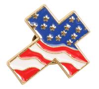COHEALI Broche Drapeau Américain en Alliage Rouge Épingle Solide, Insigne de Vêtements Créatif pour Anniversaires et Fêtes, Décoration Mode pour Garçon et Filles et Garçons