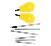 COHEALI Brosse de Gouttière Télescopique Jaune Manche Extensible en Plastique et Acier Inoxydable, Outil Flexible pour Nettoyer Toits et Gouttières, pour Villas Avant la Saison des Pluies