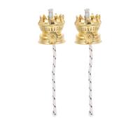 COHEALI Brûleurs de Lampe à Huile avec Mèches Lot de 2 en Alliage de Zinc Solide et Faciles à Utiliser pour Réparation ou Création de Lampes à Pétrole Vintage