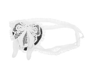 COHEALI Cache-œil en Dentelle Blanche pour Cosplay et Mascarade, Accessoire Gothique Délicat Accentuant L'énigme, Confortable Traces pour Soirée Costumée