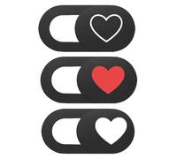 COHEALI Cache pour Webcam Ordinateur Portable et Tablette Motif Cœur, Adhésif Fort, Ouverture Facile par Mouvement du Doigt, Pack de 3 Pièces pour Protéger Votre Vie Privée Numérique