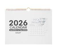 COHEALI Calendrier Mural 2026 à Spirale Métallique Calendrier Mural Annuel en Papier Format Horizontal Jours Fériés Internationaux pour Bureau Maison École Organisation