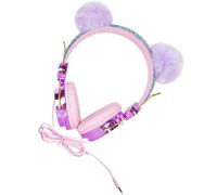 COHEALI Casque Audio Filaire pour Garçon et Filles Garçon Fille avec Micro, Design Licorne Pourpre, Compatible Smartphone et Tablette, Léger et Confortable pour L'école Couleur Aléatoire