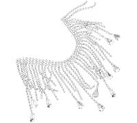 COHEALI Chaîne de Strass à Franges Métallique Décorative 10 cm, Garniture Frange Brillante pour DIY Vêtements, Accessoire Mode pour Fête Mariage et Soirée