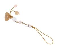 COHEALI Chaîne Téléphonique en Jade Jaune et Agate Pendentif Lotus Délicat, Accessoire Décoratif pour Clés de Voiture ou Téléphone, Maintien Sécurisé et Style Vintage Chic