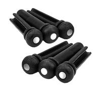 COHEALI Chevilles de Chevalet Installation Simple Lot de 6 en Bois D'ébène Noir Coquille Ormeau Accessoires pour Guitare Acoustique et Instruments à Cordes