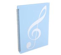 COHEALI Classeur à Partitions Léger et Organiseur Musique Réutilisable Dossier Portable pour Piano Violon Guitare avec Pages Spiralées et Motifs Notes de Musique Bleu et Argenté