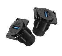 COHEALI Connecteur USB 30 Femelle Double Face à Montage sur Panneau Fixe Passage de Câble Étanche Coupleur USB pour Transfert de Données Industriel Noir 2 Ports Adaptateur Encastré