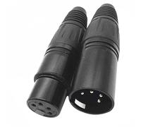 COHEALI Connecteur XLR 4 Broches Mâle et Femelle, Fiche Audio pour Microphone, 2 Pièces, Câble à Souder, Accessoire pour Installation Audio Professionnelle, Compatible Équipements