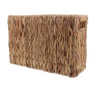 COHEALI Corbeille à Papier Poignée Intégrée Tressée en Osier, Rectangulaire | Texture Artisanale, Base Renforcée, Style Bohème, pour Salle de Bain, Entrée, Magazines