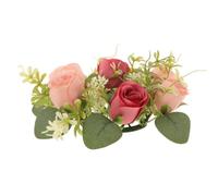 COHEALI Couronne de Bougies Décorative, Couronne de Bougies Fête, Fleur en Soie, Réaliste, Délicate, pour Table, Anniversaire, Décoration de Maison