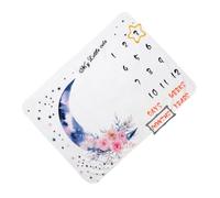 COHEALI Couverture Photo Mensuelle pour Bébé Fille et Garçon, Tissu Doux Imprimé Lune de Fleur, 100% Coton, Couverture de Croissance pour Séances Photo et Souvenirs de Première Année