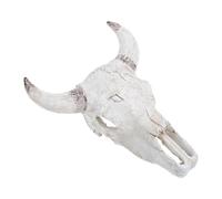 COHEALI Décoration D'aquarium en Résine Crâne de Taureau Blanc 20,5x17x9 Cm, Cachette pour Reptiles, Accessoires Terrarium pour Tortues, Geckos, Lézards, Décor Naturel et Sécurisé