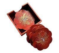 COHEALI Dessous de Verre en Bois Massif avec Support, Tapis Isolant Thermique Cuisine, Facile à Nettoyer, Design Gain de Place, Set pour Casseroles et Boissons