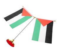 COHEALI Drapeau de Bureau Palestine en Polyester avec Support en Acier Inoxydable de Y Décoration Stable pour Bureau ou Salle de Réunion Lot de 1 Set de Set