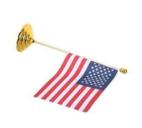 COHEALI Drapeau Miniature Américain pour Bureau avec Support en Fer et Tissu Polyester, Léger et Résistant la Décoloration, pour Réunions de Travail et Célébrations du Jour