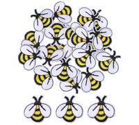 COHEALI Écussons Brodés Abeille Thermocollants 20 Pièces Patchs en Tissu Couleur Jaune Noir Accessoires Couture pour Vêtements Paquet et Créations DIY Décoration Textile Réutilisable