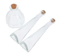 COHEALI Ensemble de 3 Petites Bouteilles à Vœux en Verre avec Bouchons en Liège, Décorations Élégantes pour Présents de Mariage et Souvenirs Éternels