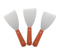 COHEALI Ensemble de 3 Spatules Cuisine en Acier Inoxydable Poignée en Bois, Pelle à Griller Triangulaire Inclinée, Ustensiles Solide pour Barbecue et Pâtisserie, Nettoyage Facile, Outils
