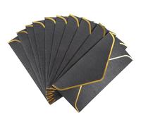 COHEALI Enveloppes Noires Format 5 Bord Doré, Lot de 10 Pièces, Enveloppe D'invitation Compacte Multifonction pour Cartes et Argenté Liquide, Accessoire Élégant pour Fête, Mariage et