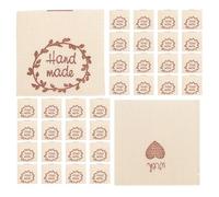 COHEALI Étiquettes de Couture en Coton Faites Main 50 Pcs Beige Couronne Brodée, Étiquettes en Tissu pour Fournitures de Couture, Accessoires Essentiels pour Vêtements, Paquet et Projets