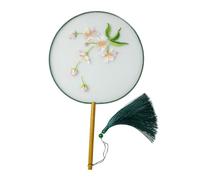 COHEALI Éventail Rond Brodé Traditionnel Chinois à Main Artisanat Folk Décor Chinois DIY Créatif et Éducatif Cadeau Couleur Aléatoire Couleur Aléatoire