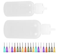 COHEALI Flacons Applicateurs à Aiguille pour Poterie, 4 Bouteilles Compressibles et 40 Aiguilles, Outil de sous-Vitrage pour Créations en Argile et Céramique