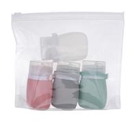 COHEALI Flacons de Voyage en Silicone Souple 30ml, Lot de 5 Set de Set, Transparent et Gris, Faciles à Nettoyer, Léger, pour Voyager Produits de Toilette