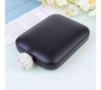 COHEALI Flasque Alcool Mini Pot à Vin en Acier Inoxydable Noir Design Strass, Léger et Pratique pour Femmes, pour Voyages et Activités en Plein Air