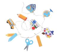 COHEALI Guirlande de Rentrée Scolaire 9 Pièces en Papier Suspendue Corde en Jute Naturelle pour Décoration de Classe Maternelle et Fête de Bienvenue au Premier Jour D’école