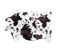 COHEALI Imitation Peau de Vache Tapis D'intérieur Noir Antidérapant | Polyester et Latex, Forme Irrégulière, Style Moderne Chic, pour Canapé, Fenêtre et Jeux Garçon et Filles
