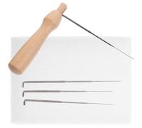 COHEALI Kit de Feutrage à L'Aiguille Coussin en Mousse Feutrée Rectangulaire 4 Aiguilles à Feutrer à Manche en Bois Tapis de Travail Artisanal pour Loisirs Créatifs et Couture