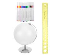 COHEALI Kit de Globe Décoratif Soi-même avec Support en Fer, Kit de Projet de Géographie Créatif pour Apprentissage en Classe ou Modélisme de Bureau