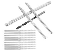 COHEALI Kit Système de Garde-corps à Câbles 1/8 Pouce en Acier Inoxydable, Vis à Sertir Filetée pour Poteaux en Bois, Fixation Terrasse et Escalier, 20 Pièces, Usage Intérieur