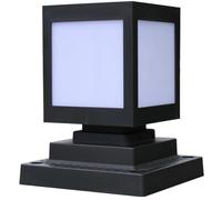 COHEALI Lampadaire sur Pilier Solaire Étanche Panneau Solaire Polysilicium 2000mah, LED Jardin Décoratif, Facile à Installer, en Énergie, Plastique Abs Noir pour Éclairage Extérieur