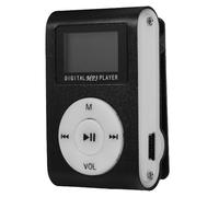 COHEALI Lecteur Mp3 Clip Mini Écran LCD, Support 32 Go Micro | Boîtier Aluminium Noir, Prise Stéréo 3,5mm, Batterie Li-ion Rechargeable, USB 2.0/1.1