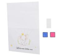 COHEALI Livre D'or pour Shower Arbre à Empreintes Digitales, 1 Poster, 2 Encriers Bleu et Rose, 1 Feuille de Points Adhésifs - Décoration Créative pour Fête Prénatale et Révélation,