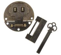 COHEALI Loquet de Boîte en Alliage Antique avec Serrure et spacement des Trous 40mm, pour Coffres Chinois et Petites Boîtes en Bois, Protection Stable et Décorative