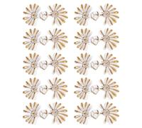 COHEALI Lot de 10 Boutons à Nœud Chinois Traditionnels Blancs et Dorés Boutons Décoratifs pour Couture de Cheongsam Fermetures Artisanales Accessoires pour Vêtements et Châles