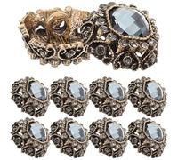 COHEALI Lot de 10 Boutons de Couture en Métal à Strass Bleu-gris, Petit Format 17 Mm, Accessoires à Coudre pour Manteaux et Vêtements Diy, Boutons Mercerie pour Cape et Vêtements D’hiver