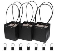 COHEALI Lot de 10 Paquet à Bouquets en Papier Kraft Imperméable Couleur Macaron, Format Rectangulaire avec Poignée, Paquet Fourre-tout pour Emballage Floral et Présents Mariage,