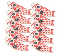 COHEALI Lot de 10 Pendentifs Carpe Rouge, Accessoires Suspendre pour Création de Bijoux, Breloques Artisanales, Décorations de Paquet à Dos, Présent Anniversaire Noël, DIY Loisirs